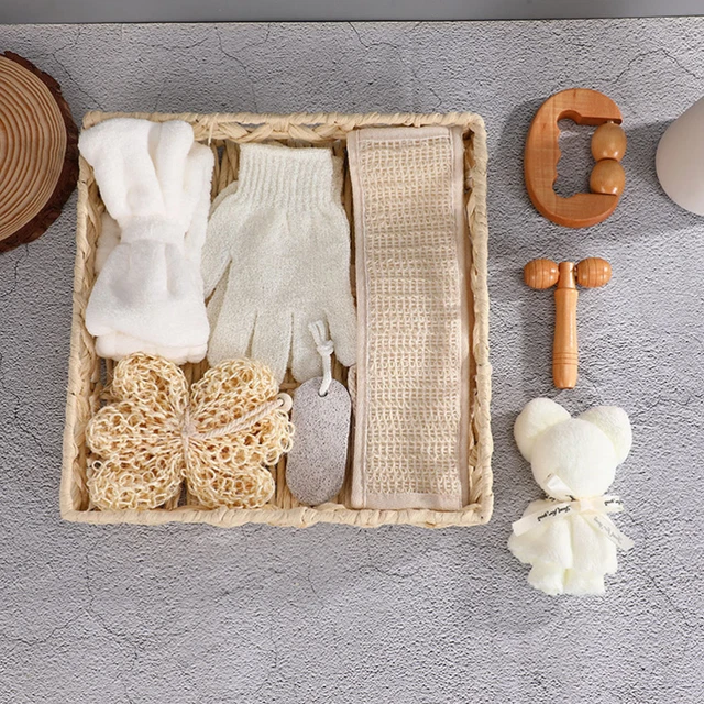 1 Juego de Spa Regalo Cesta Baño Limpieza de la Piel Masajeador Kit Spa Regalo para Mujeres