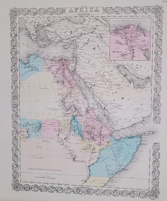 Africa  vintage map 1856 first edition  Colton's ,maps