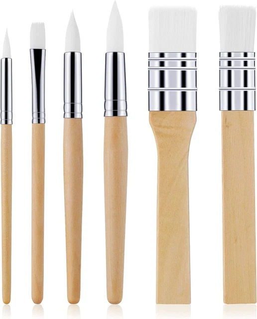 cobee Set di Pennelli per Pittura in Legno 6 Pezzi Pennelli per Pittura Ac