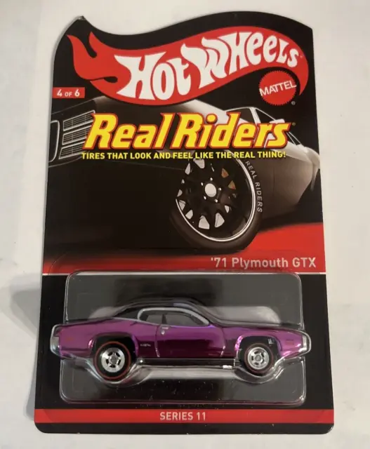 2012 Hot Wheels RLC REAL RIDERS '71 PLYMOUTH GTX Series 11 #3426/4000 w/protecto