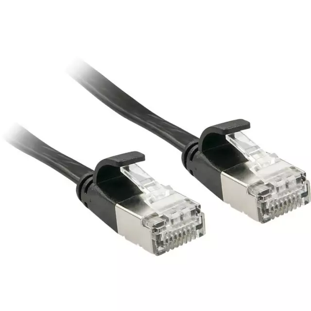 LINDY 47482 RJ45 Câble réseau, câble patch CAT 6a U/FTP 2.00 m noir avec