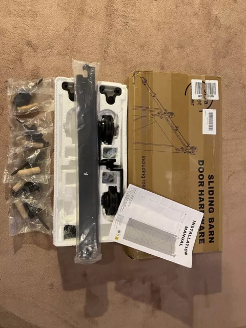 5FT Rustic Sliding Barn Wood Door Hardware Track Kit For Single Door