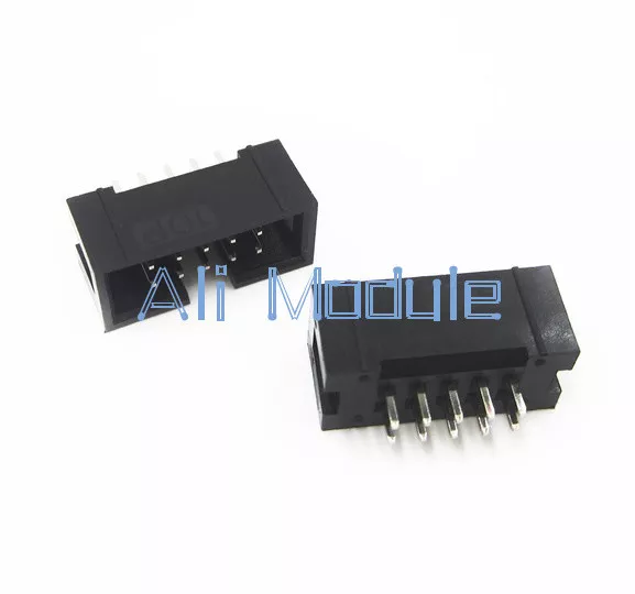 20Pcs 2.54mm 2x5 Pin 10 Pin Straight Male Shrouded header IDC Socket