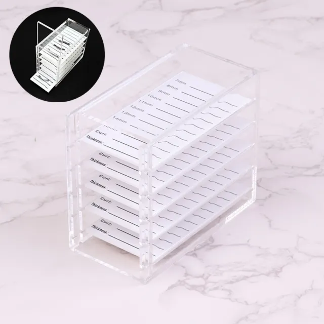5 Layers Acrylic Clear Eyelash Storage Box False Eyelash Holder Case Conta#w#