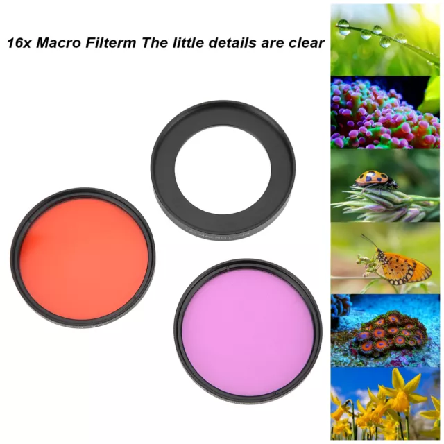 16x HD Macro Close Up Lens Lightweight Clear Portable Simple Red Purple Diving