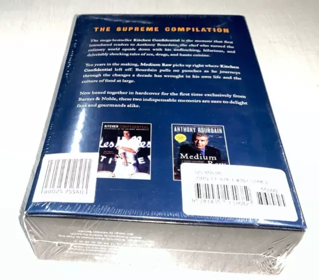 SIGNED Anthony Bourdain Box Set Medium Raw & Kitchen Confidential SEALED NEW!!!! 3