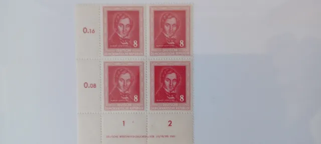 Briefmarken 4xDDR1952 Deutsche Komponisten, Albert Lortzing Mi.Nr.309 postfrisch