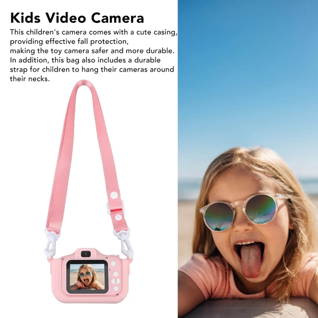 (Pink)BROLEO Children Video Camera Toy Kids Camera 1080P Video Fun Playing 8X