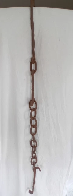 crémaillère de chaudron pour cheminée ancienne fer forgé XIXe
