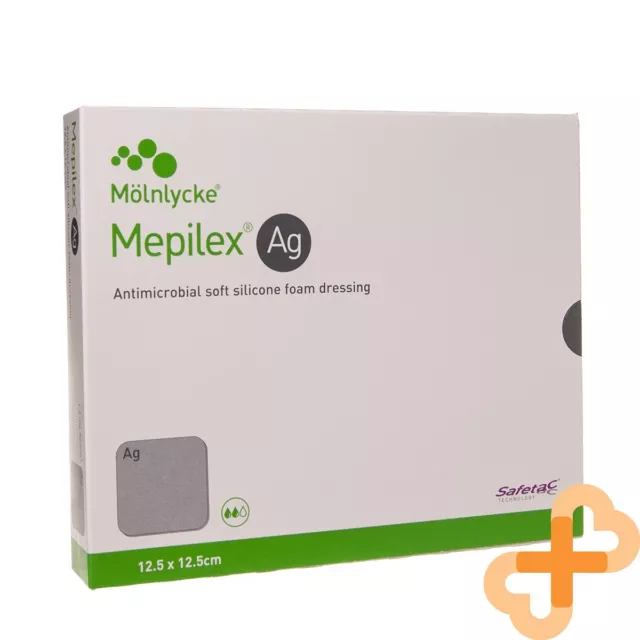 MHC MEPILEX AG Antimicrobial Soft Silicone Foam Dressing 12,5 x 12,5 cm 5 Pcs.