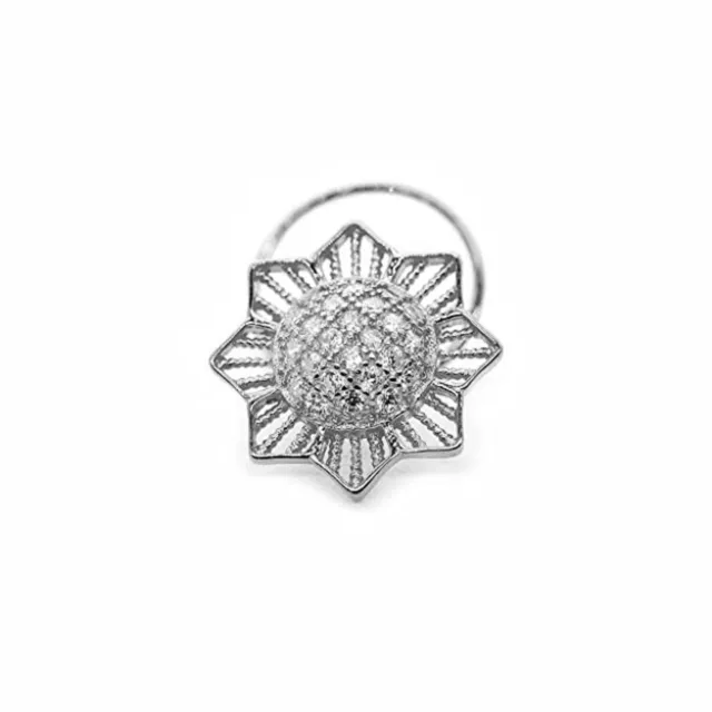 92.5 Sterlingsilber Draht Nase Anstecknadel mit Diamant Rhodium Für Damen &
