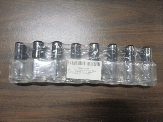 8 nuevas botellas de esmalte de uñas de vidrio transparente vacío con bola de mezcla