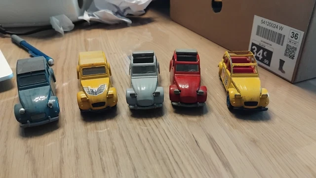 Lot De 4 Voitures Miniatures Citroën NOREV 1/64 - 2CV, SM, GS, Type H, 7.5cm, Métal Diecast, Neuf