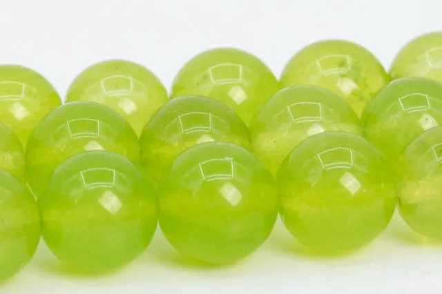 10MM Lime Green Jade Beads Grade AA Round Gemstone Loose Beads