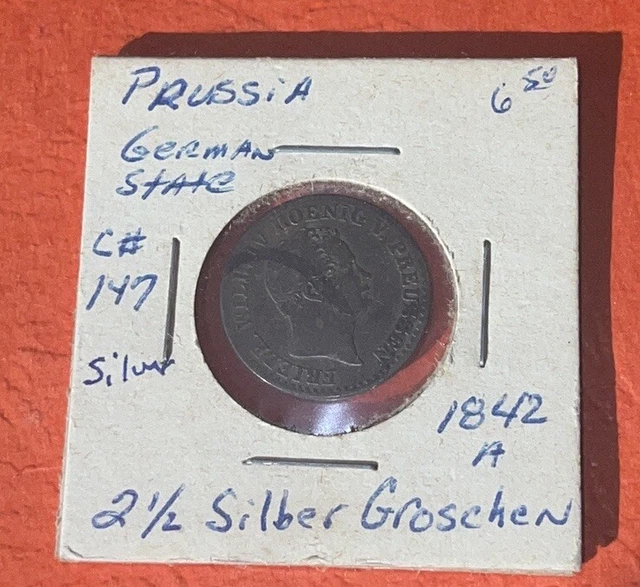PRUSSIA (German State ) 2-1/2 Silvergroschen 1842 A - Silver 0.375 - XF - 4046 *