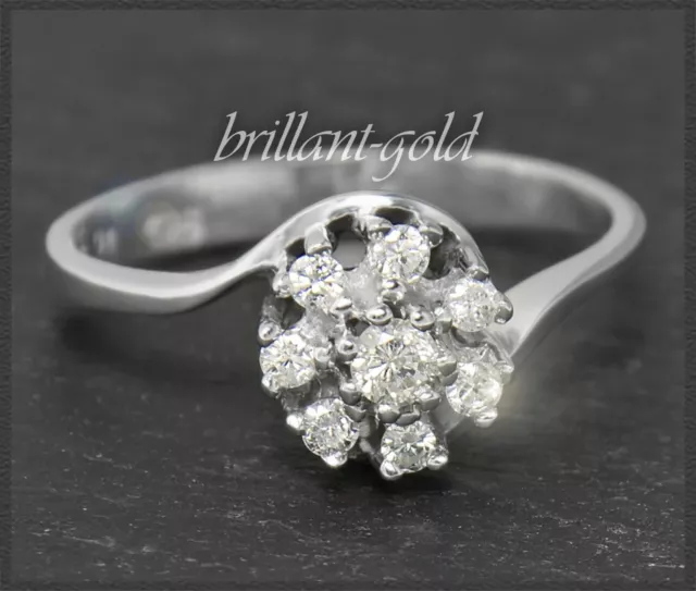 Diamant Damen Ring mit 0,30ct Brillanten aus 585 Gold, Weißgold Cocktailring