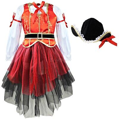 Girls Pirate Fairy Halloween Costume Outfits Kids Party Fancy Dress Up Clothes