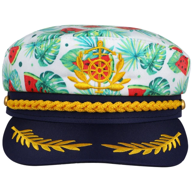 1Pc Breathable Comfortable Adjustable Printed Captains Hat Men Vacation