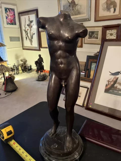 Art Deco Bronze Nude Male Sculpture
