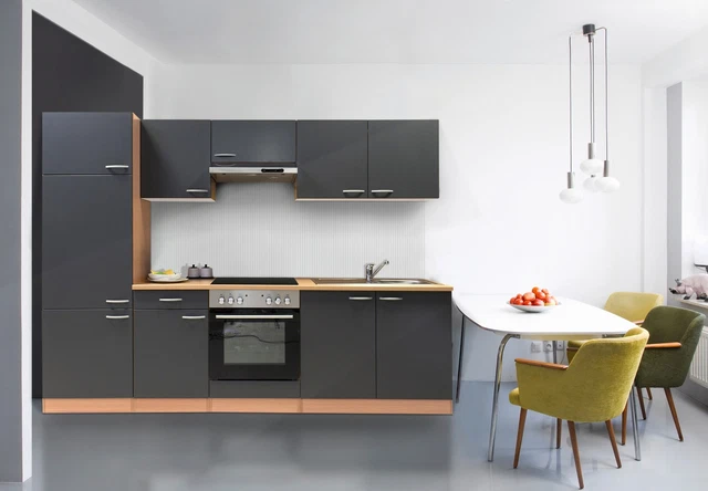 Cucina attrezzata cucinino Faggio Grigio Gerda 270 CM