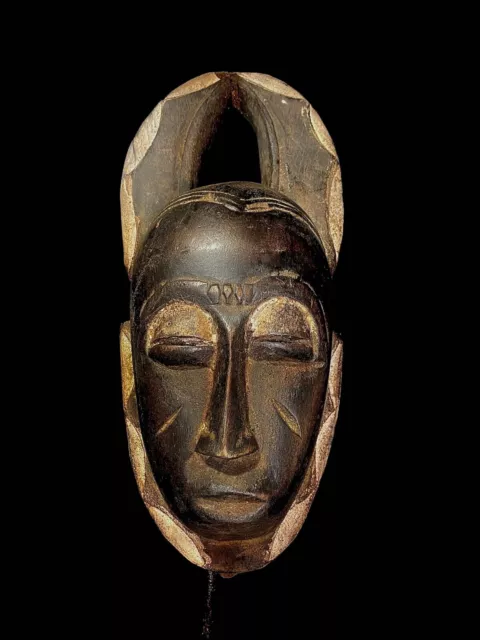 African Hand Carved Vintage Wall Mask ,Mask Baule Tribe Passport Mask Mali-4575