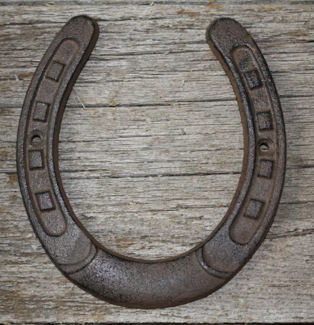 Cast Iron Lucky Horseshoe Rustic Ranch Western  Home Decor 5 1/2 x 6.5 in TEXAS