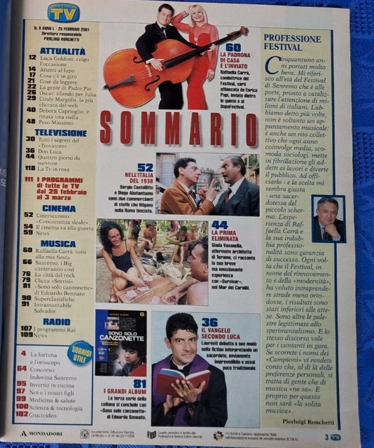 Schedina Totip Sanremo 89 - Tris TV Sorrisi E Canzoni 1989 - Magazine Italien Neuf