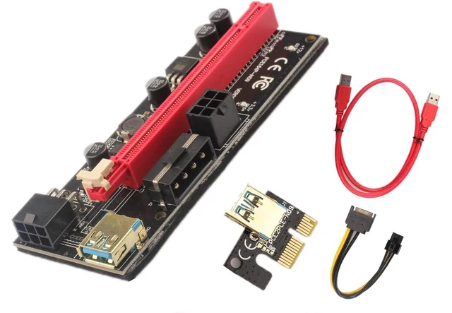 MINING MOTHERBOARD VER009S GPU mining rig PCIE Riser 1X to 16X sata ...