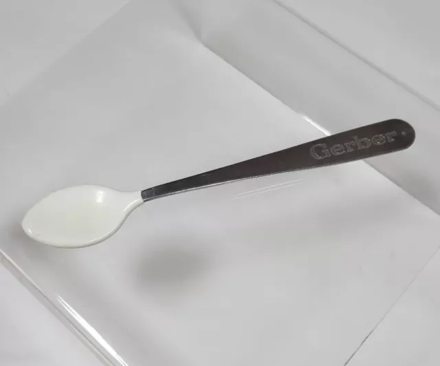 Vintage Gerber Soft-Bite Stainless Steel Infant Baby Spoon Made In USA - 5 1/2"