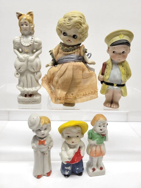 Made in Japan Bisque Dolls, Vintage Miniature Porcelain Bisque Doll  Figurines Japan LOT OF 16