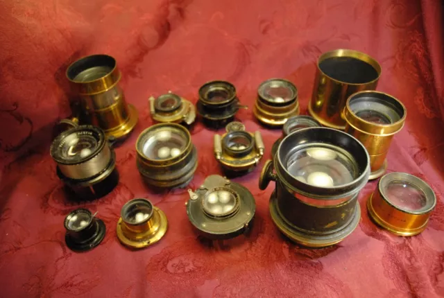 Lot Of Antique Camera Lens Zeiss, Gomz,  French End More