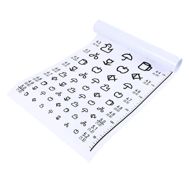 Produktbild von Artibetter 4er-Pack Sehtafeln – Pilotenaugentest, PVC, 75x25 Cm, Für Augenuntersuchungen Zu Hause & In Der Praxis