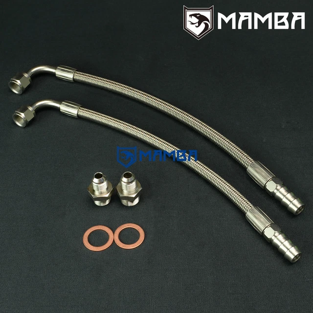 Universal DIY Turbo Water Line Kit 80cm 90Deg-1/2"Barb Garrett GT4088R GT4094R