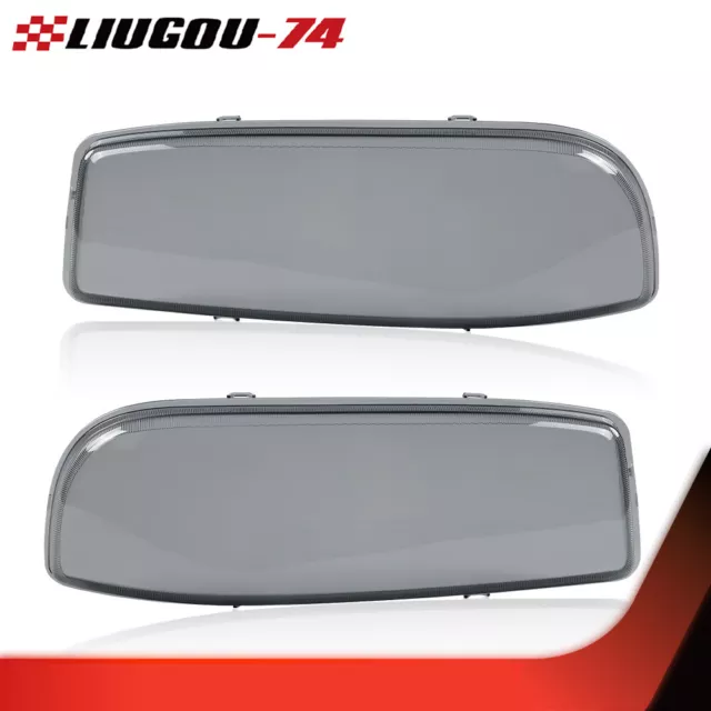 Fit For 99-07 Gmc Sierra Yukon Headlight Lens Bumper Lamps Smoked Cover New