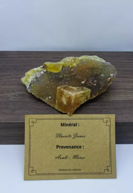 Minéraux de Collection: Fluorite Jaune du Maroc