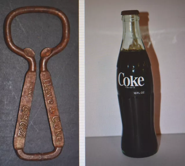 Cocacola Bottle (Fort Worth)+Coca Cola Bottle Cap Opener (Vintage)-Full 10 Ounce