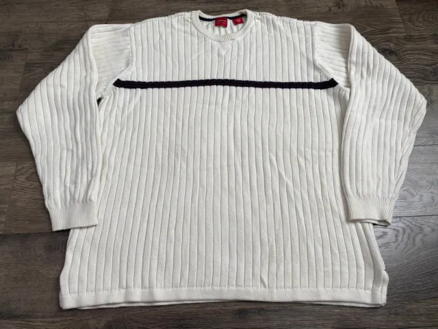 Mens Vintage Arrow USA Cable Knit 100% Cotton Thick Sweater Size L
