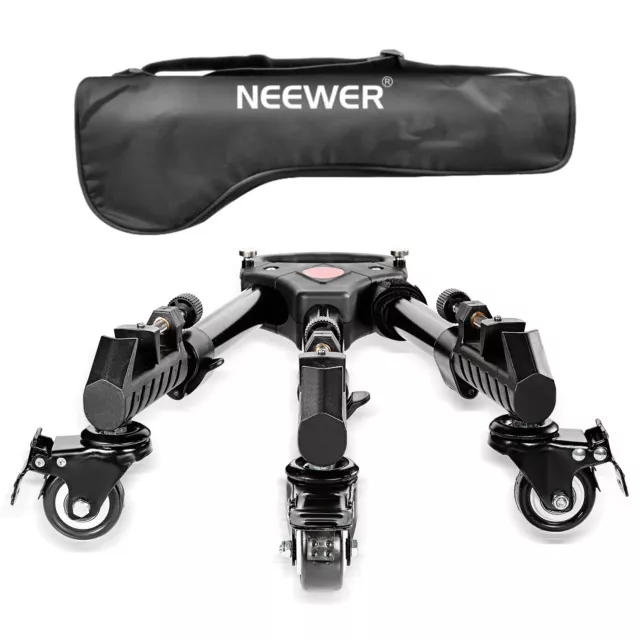 Neewer Professional Aluminum Alloy 400mm Extendable Adjustable Tripod Dolly