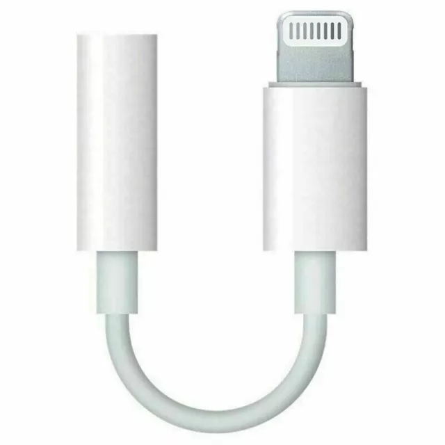 Apple Lightning to 3.5 mm Headphone Jack Adapter - White - Bluetooth