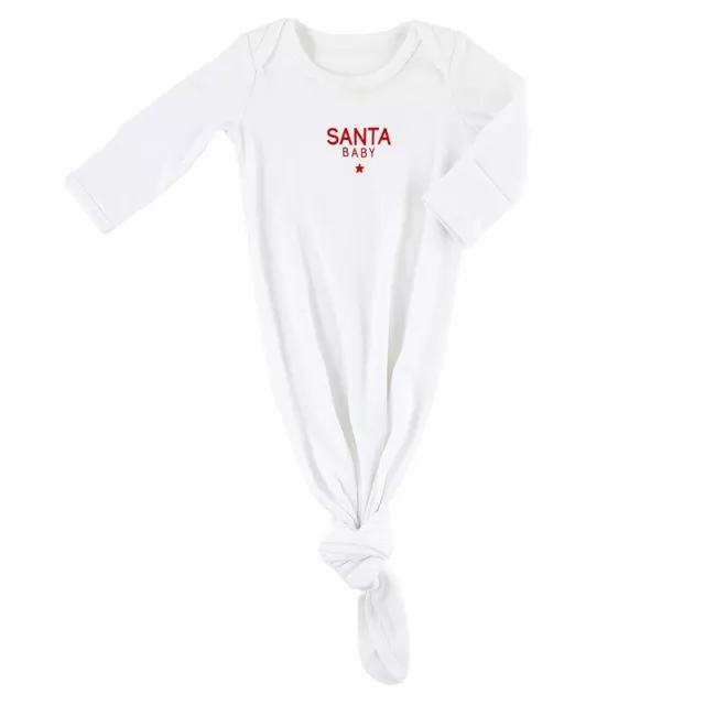 Newborn Knotted Gown Infant Soft Sleeping Gowns 0-3 month Santa Baby - Pack of 2 3