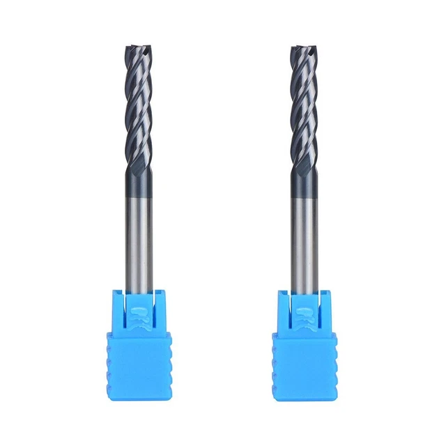 2 Pack Solid Carbide End Mill Router Bits 4 Flute 6mm Shank for DIY Woodworking