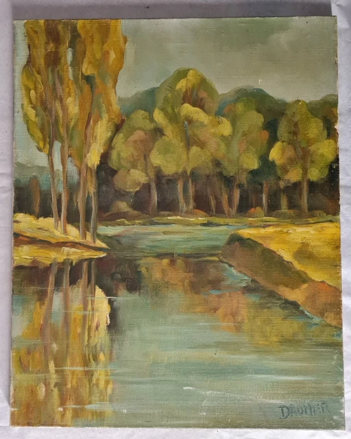 Tableau Huile Sur Toile Par Vurpillot, Daté 1931, Paysage Marin à Jougne, 32,5 X 41 Cm