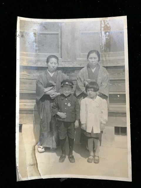 #2681 Giapponese Vintage Foto 1940s / Donna Ragazzo Girl Kimono Uniforme