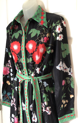 Vicky & Lucas Multi Print Belted Maxi Shirt dress, Black Size XL NewW/ Tags!