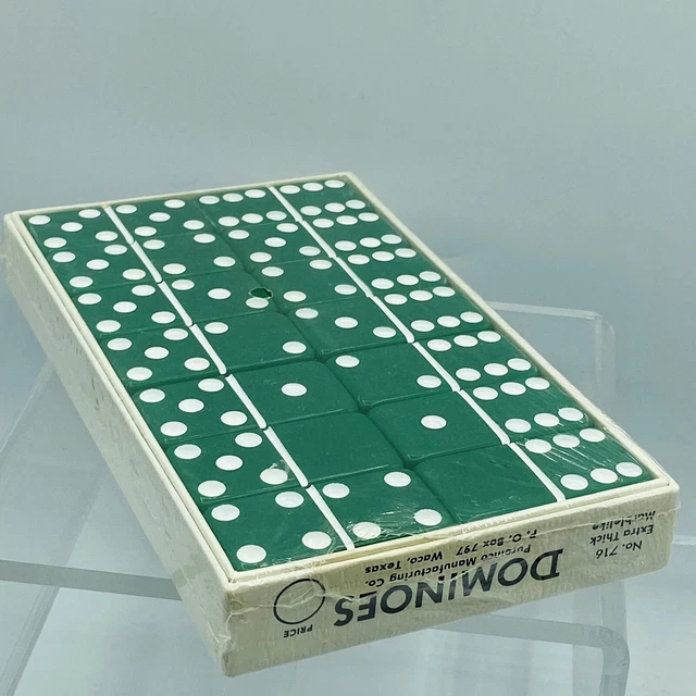 Puremco 716 Marblelike Green BAKELITE DOMINOES Extra Thick New Old Stock Puremco 716 Marblelike Green BAKELITE DOMINOES Extra Thick New Old Stock