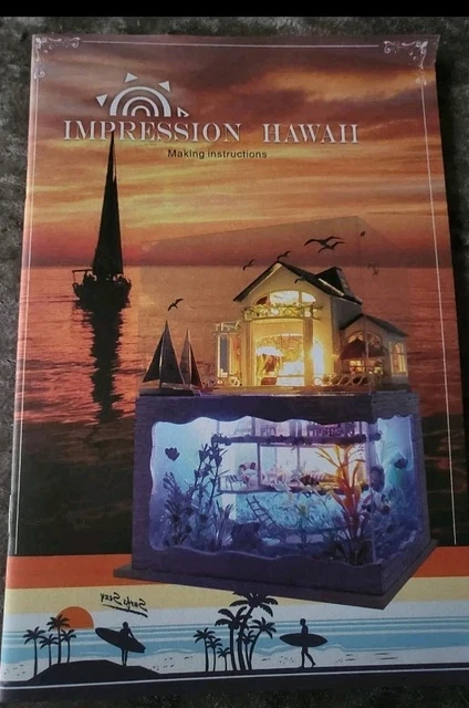 D.I.Y IMPRESSIONS HAWAII doll style Multi Level Miniature Home Kit Ages ...
