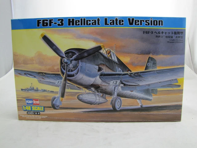 Maquette Avion Hobbyboss 1:48 F6F-3 Hellcat Version Tardive - Kit En Plastique à Monter, Neuf