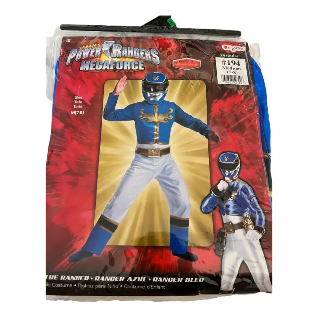 Sabans Power Rangers Megaforce Blue Ranger Child Costume Medium 7-8 New