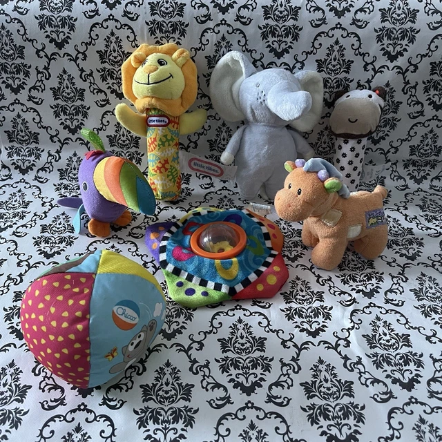 BABY TODDLER TOY Bundle x 7 Brightly Coloured Little Tikies Rattles