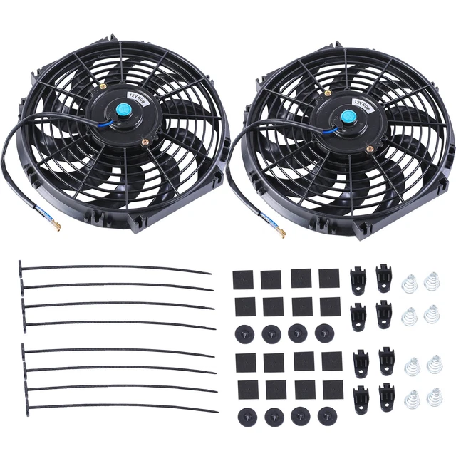 12& SLIM FAN Push Pull Electric Radiator Cooling 12V Mount Kit